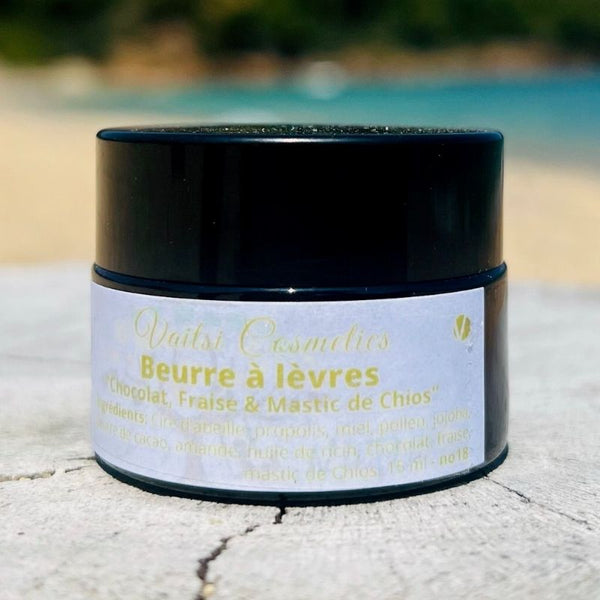 Beurre à lèvres au chocolat, fraise et mastic de Chios - 15ml (18)